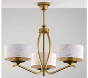 Jupiter 2109 - Lustru pe tijă KASZMIR 3xE27/15W/230V alb/auriu/decor de marmură