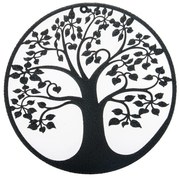 Decor metalic de perete Copacul vieții negru, 39,8 cm