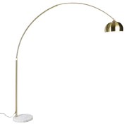 Lampă de podea arcuită din alamă cu bază din marmură albă reglabilă - XXL
