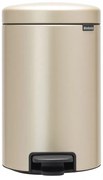 Cos de gunoi cu pedala Brabantia NewIcon 1003201, 12 L, Inchidere lina, Baza antiderapanta, Auriu metalic