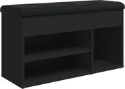 vidaXL Bancă de pantofi, negru, 82x32x45,5 cm, lemn prelucrat