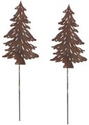 Decorație metalică Arborele de grădină, cupru, 2 bucăți, 15 x 1 x 50 cm