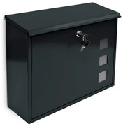 Cutie postala cu 3 ferestre Metal Negru 345 x 33 cm