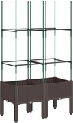 vidaXL Jardinieră de grădină cu spalier, maro, 80x40x142,5 cm, PP