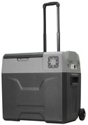 HOMCOM Frigider Auto de 50L cu Panou Touch, Mâner și 2 Roți, 58.6x37.8x54.5 cm, Gri | Aosom Romania