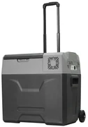 HOMCOM Frigider Auto de 50L cu Panou Touch, Mâner și 2 Roți, 58.6x37.8x54.5 cm, Gri | Aosom Romania