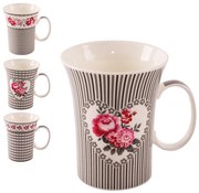 Căni mari de porţelan ROSE, 360 ml, 4 buc