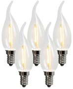 Set 5 lămpi cu lumânare cu filament LED E14 BXS35 1W 100LM 2200K