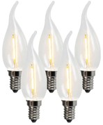 Set de 5 becuri cu filament LED E14 BXS35 1W 100LM 2200K