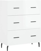 vidaXL Servantă, alb extralucios, 69,5x34x90 cm, lemn compozit