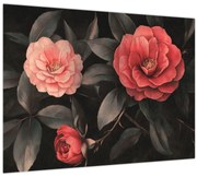 Tablou - Flori roșii pe fundal întunecat (70x50 cm)
