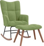 vidaXL Scaun balansoar cu taburet, verde deschis, catifea