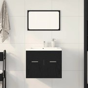 vidaXL Set de mobilier de baie din 2 piese din lemn de stejar negru