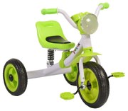 Tricicleta cu pedale NOVOKIDS™ Felix Trike ,Cu melodii si lumini, Max 20 kg, Suspensie spate, Roti din cauciuc EVA, Cadru metalic, Verde