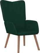 vidaXL Scaun de relaxare, verde închis, catifea