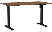 Masă înălțime reglabilă OfficeTech A, 120 x 80 cm, picioare negre, stejar silverjack