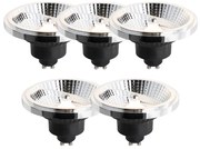 Set de 5 becuri LED GU10 dimabile 111mm 10.5W 770lm 2700K