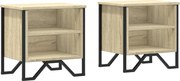 vidaXL Noptiere, 2 buc., stejar Sonoma, 40x30x40 cm, lemn prelucrat