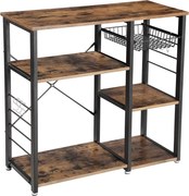 Raft de bucatarie cu cos extensibil TAYLOR 84x90 cm, maro rustic