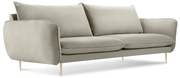 Canapea tapitata Vienna 3 locuri catifea/picioare gold – L200 x l92 x h95