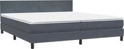 vidaXL Pat box spring cu saltea, gri închis, 180x210 cm, catifea