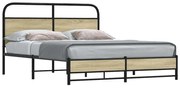 vidaXL Cadru de pat fără saltea 150x200cm Lemn prelucrat stejar Sonoma