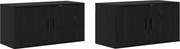 vidaXL Set Dulap TV montat pe perete Pe perete 2 pcs Stejar Negru