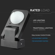 Senzor de mișcare cu infraroșu de exterior 360° 1000W/230V IP65 negru