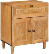 vidaXL Dulap de noapte cu sertar cu ușă Maro deschis 50 x 33 x 60 cm