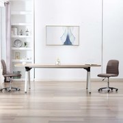 vidaXL Scaune de bucătărie, 2 buc., gri taupe, material textil