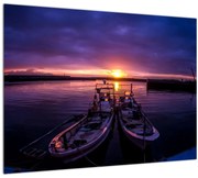 Tablou cu barci pescărești în port (70x50 cm)