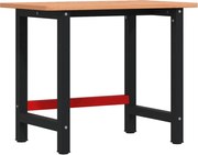 vidaXL Banc de lucru 100x60x81,5 cm lemn masiv fag, dreptunghiular