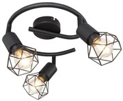 Plafoniera cu 3 spoturi design industrial XARA I negru 23cm