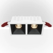 Spot LED incastrabil cu 2 surse de iluminat Alpha alb, negru 3000K