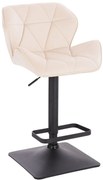 HR111KW Scaun Crem Catifea cu Bază Neagră