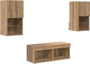 vidaXL Dulapuri pentru TV 4 pcs Stejar Artizanal Lemn compozit