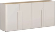 Comodă cu patru uși Amilio 200 cm - cașmir / stejar uleiat / mânere cașmir