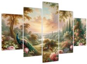 Tablou - Păuni în grădină (150x105 cm)