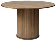 Masă de dining rotundă cu aspect de lemn de stejar ø 120 cm Nola – Unique Furniture
