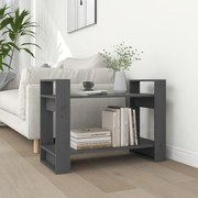 vidaXL Bibliotecă/Separator cameră, gri, 80x35x56,5 cm, lemn masiv pin
