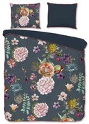 Lenjerie de pat gri antracit din bumbac satinat pentru pat dublu, extinsă 240x220 cm Parma – Descanso