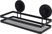 Coș de baie cu ventuze negru, 25 x 10 x 8,7 cm