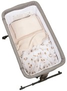Lenjerie de vara din muselina pentru co-sleeper Kidizi Ducky, include cearceaf, perna si paturica cu doua fete, bumbac 100%