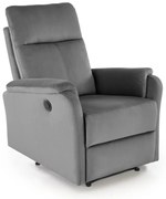 Fotoliu recliner Crocus velvet gri H102 cm