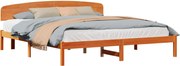 vidaXL Cadru de pat Maroniu cerat 200 x 200 cm Lemn de pin masiv