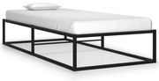 vidaXL Cadru de pat, negru, 90 x 200 cm, metal
