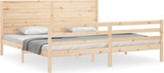 vidaXL Cadru pat cu tăblie 200x200 cm, lemn masiv de pin