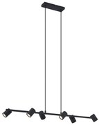 Lampă suspendată modernă neagră cu 6 lumini - Jeana Straight