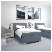 Pat tapițat IDA cu saltea, 90 x 200 cm, albastru