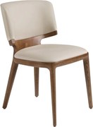 Scaun din lemn si piele sintetica Cream